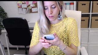 tiffany925 cute blonde fucks herself with a phallus