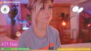 ocicat big tit teases her pussy with a phallus