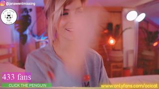 ocicat big tit teases her pussy with a phallus