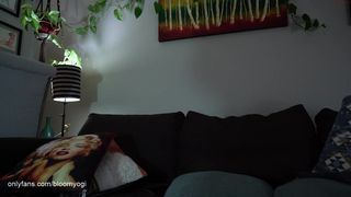 bloomyogi courtesan takes off her tights, showing charms