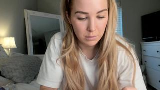 amberj Flat-chested girl touches boobs and pulls pussy