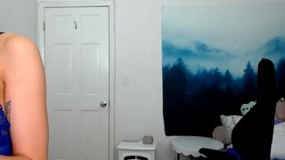 lunarex Crazy lady caresses natural tits