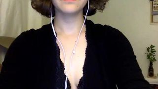 whisperbamboo cute brunette caresses her charms