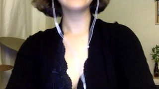 whisperbamboo cute brunette caresses her charms