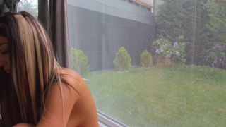 sassyt33n scoring bitch fucks herself with a dildo