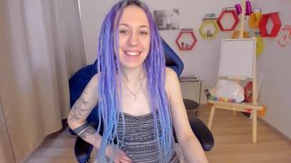 purple_miss sweet thing masturbates shaved cunt