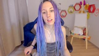 purple_miss sweet thing masturbates shaved cunt