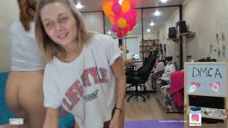 dvenasti  cute brown-haired woman performs double fuck