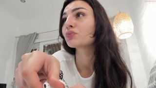 kristymack hot slut caresses shaved cunt