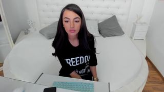 iamjoyxs covering her tits with a shirt caresses her clit