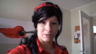 devote-schlampe babe in stockings fucks both holes