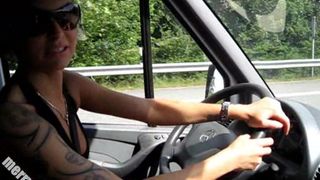 Merry4Fun black-haired babe jerks off her cunt