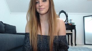 rebbecasnowshoe red-haired bitch excites beautiful legs