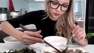 yeu_asian redhead female caresses big tits